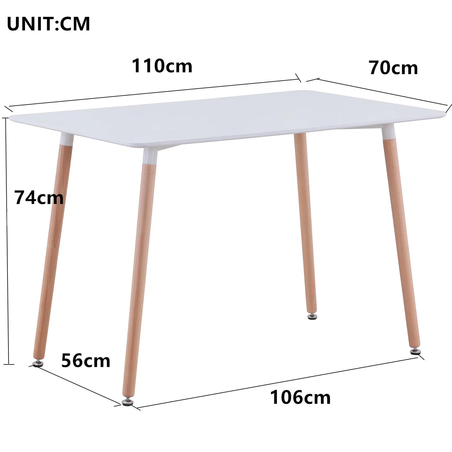 Nordic Rectangular Dining Table Home Study Desk Modern Wood Coffee Table Tea Table Office Conference Kitchen table White 110cm - Buy Cheaply Furniture