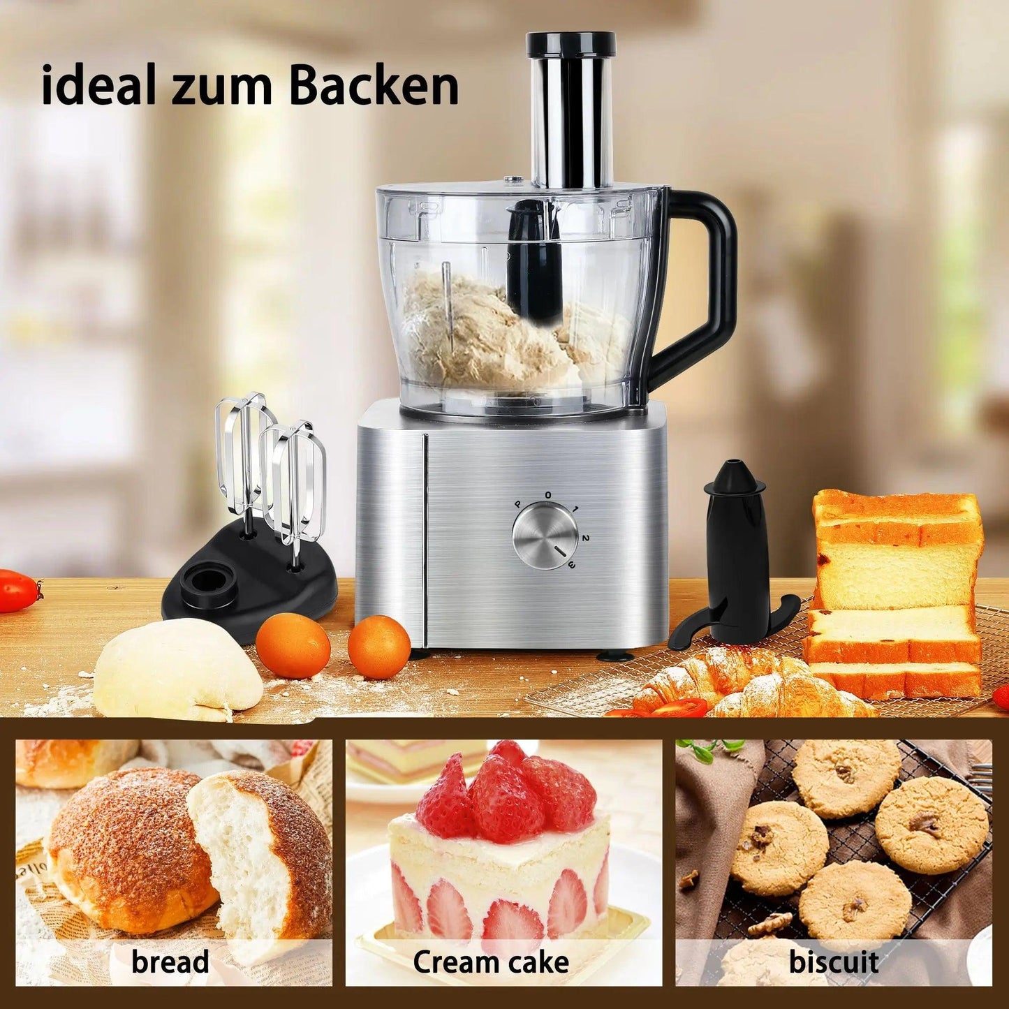 TopStrong 1100W 3.2L+1.5L Three speed food processor YYFP405 - Buy Cheaply Furniture