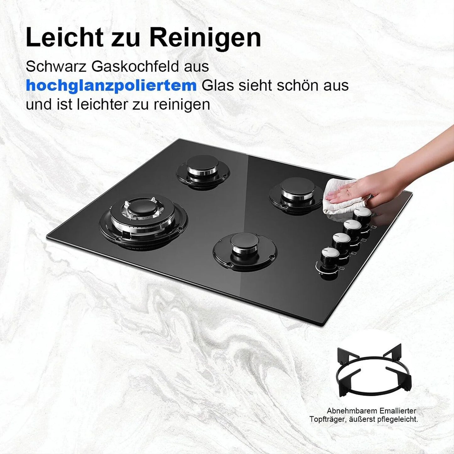TopStrong 4 burner 60cm glass ceramic built-in stove natural gas propane gas hob - Buy Cheaply Furniture