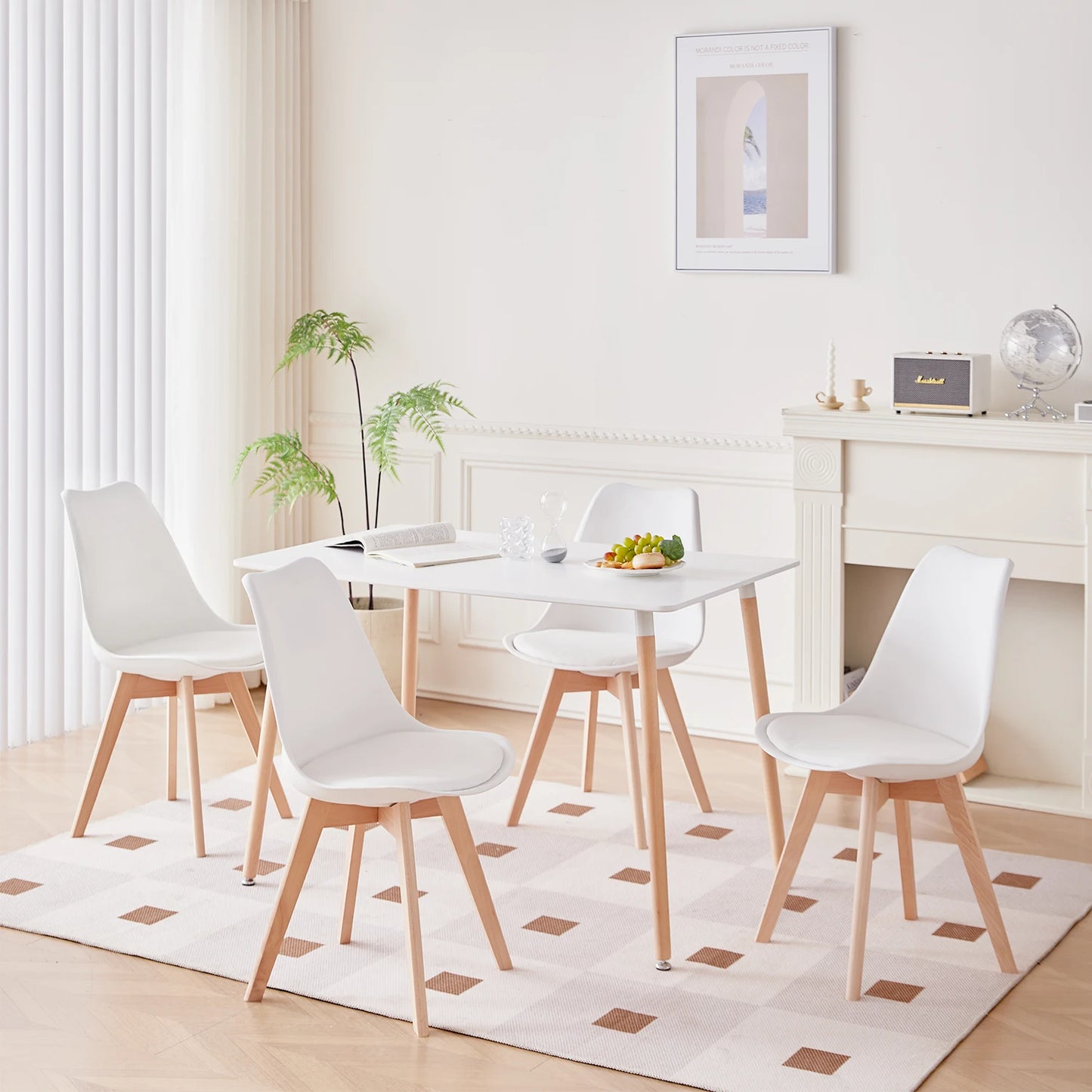 Nordic Rectangular Dining Table Home Study Desk Modern Wood Coffee Table Tea Table Office Conference Kitchen table White 110cm - Buy Cheaply Furniture