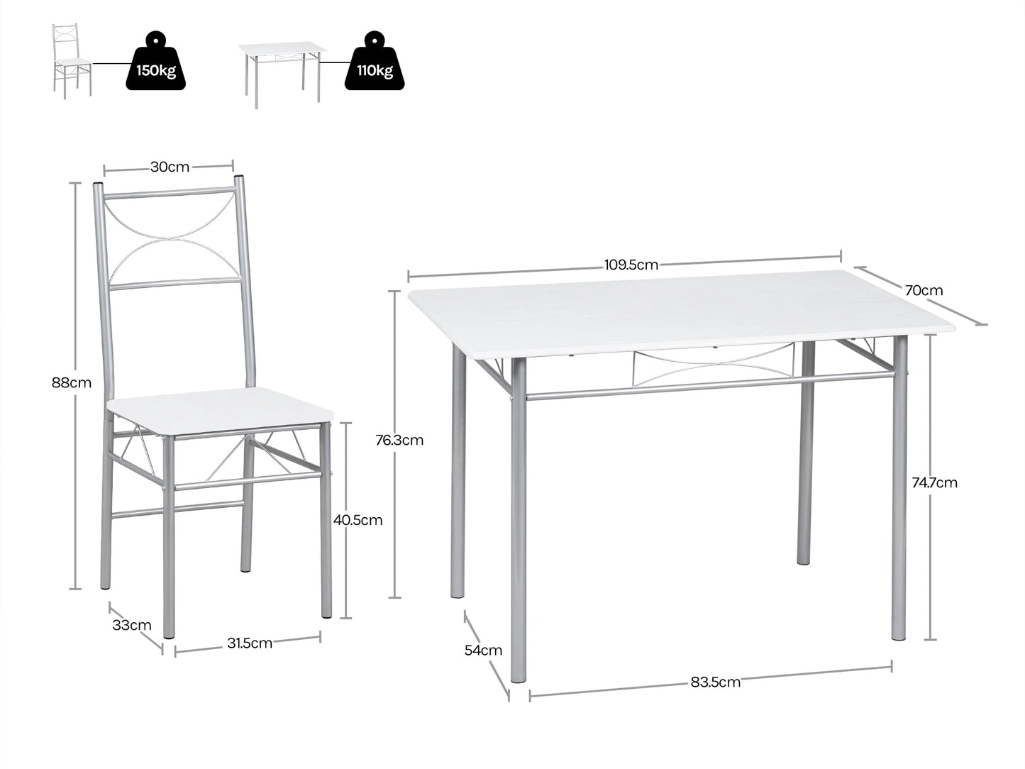 WOLTU Dining Table with 4 Chairs Dining Set for 4 Seat Metal Frame Kitchen Table Rectangular Dining Table Dining Room Furniture - Buy Cheaply Furniture