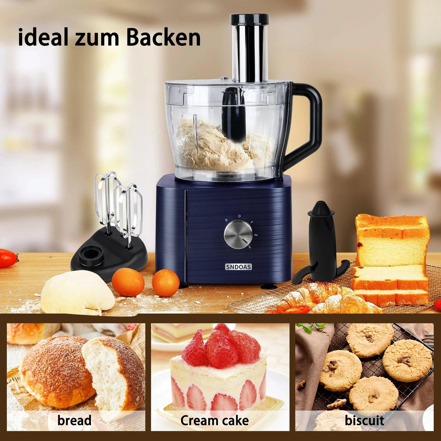 TopStrong 1100W 3.2L+1.5L Three speed food processor YYFP405 - Buy Cheaply Furniture
