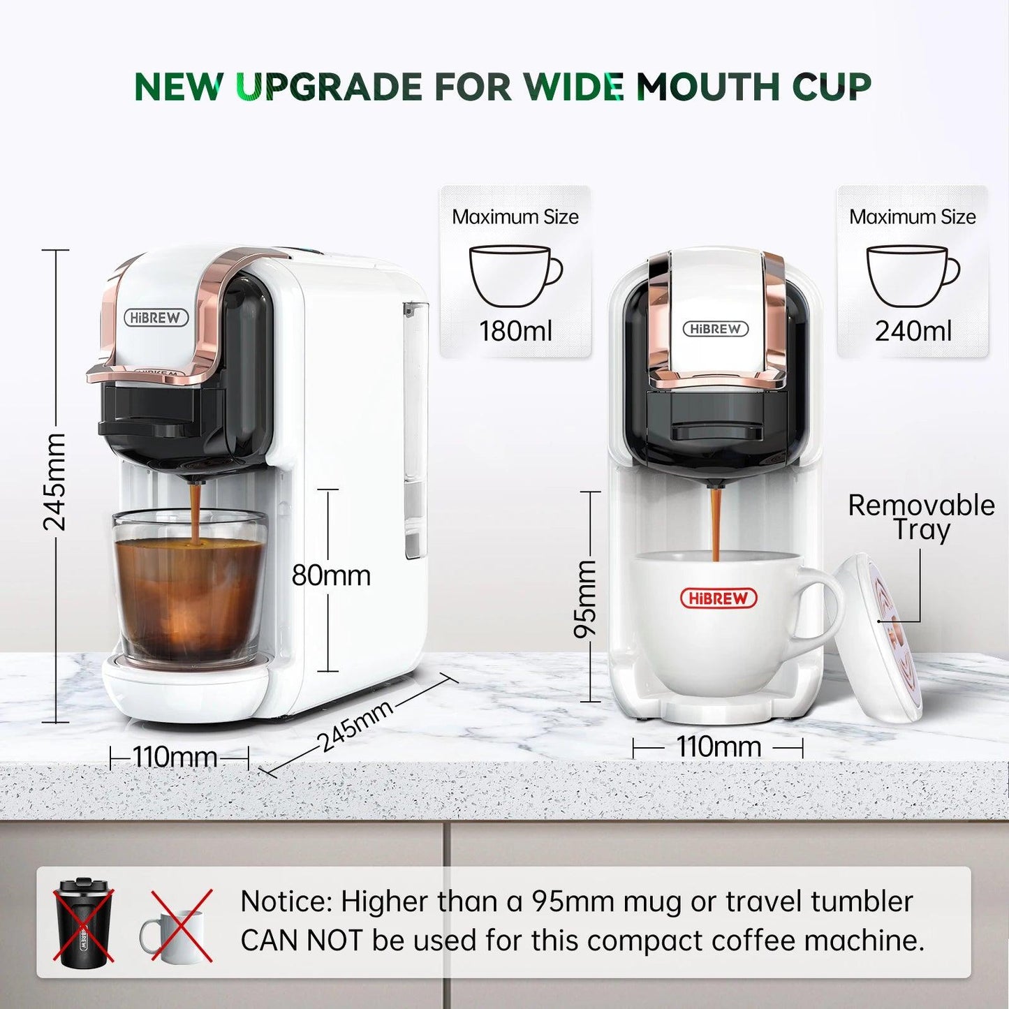 HiBREW Multiple Capsule Coffee Machine, Hot/Cold Dolce Gusto Milk Nespresso Capsule ESE Pod Ground Coffee Cafeteria 19Bar 5 in 1 - Buy Cheaply Furniture