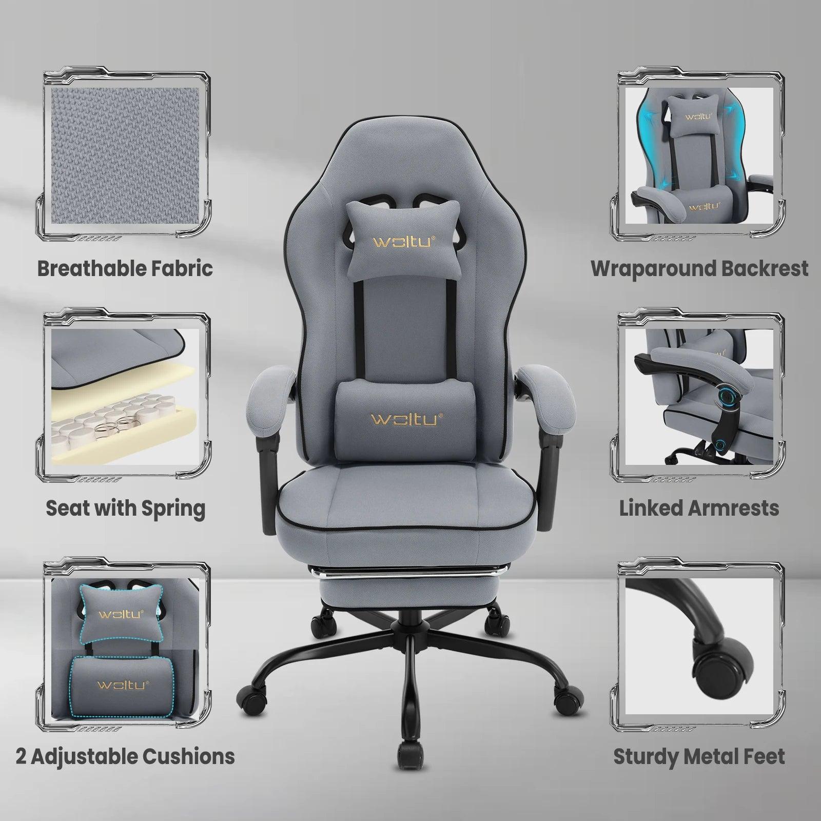 Swivel Gamer Chair Gaming Chair Ergonomic Office Computer Chair with Lumbar Cushion Pillow Footrest - Buy Cheaply Furniture