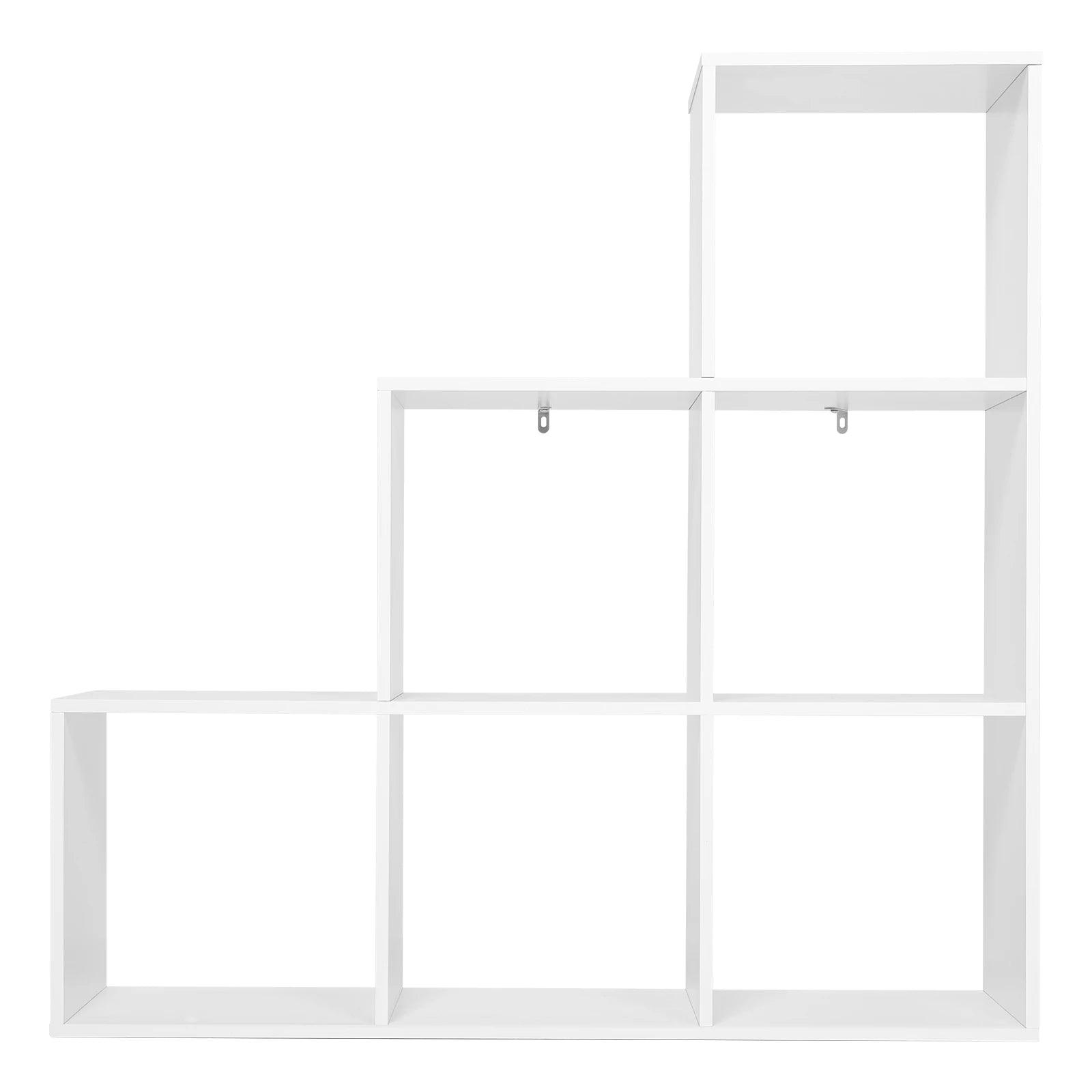 Book Display Storage White Bookshelf Bookcase with 6 Compartments Cabinet for Toys Organizer Living Room Bedroom - Buy Cheaply Furniture