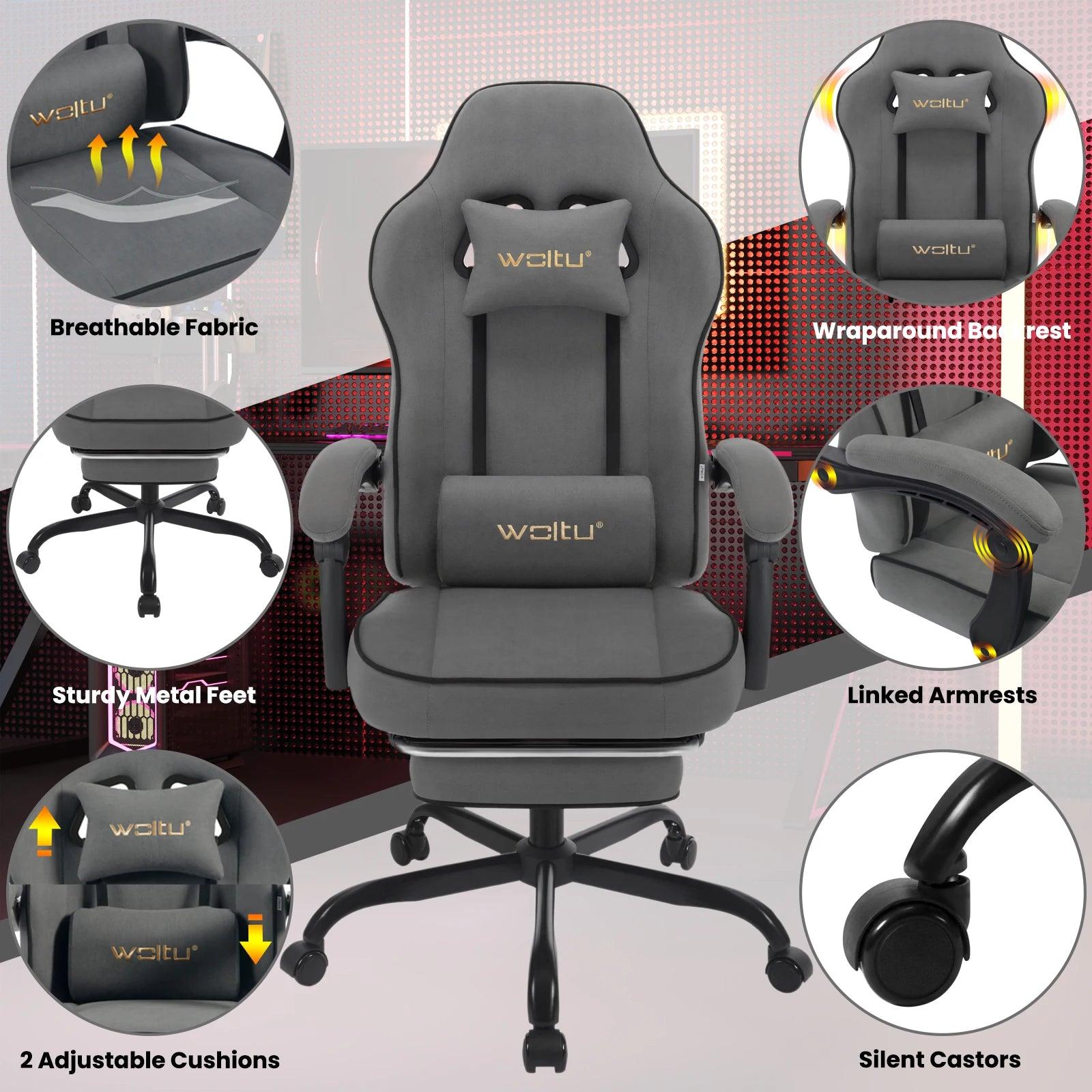 Swivel Gamer Chair Gaming Chair Ergonomic Office Computer Chair with Lumbar Cushion Pillow Footrest - Buy Cheaply Furniture