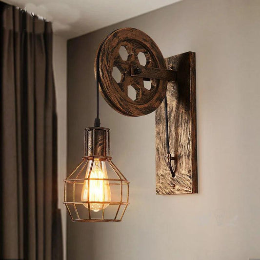 Vintage Wall+Lamps led lamp wall sconces Retro Wall Light fixtures Lifting Pulley bedroom lamp American Industrial mirror light - Buy Cheaply Furniture