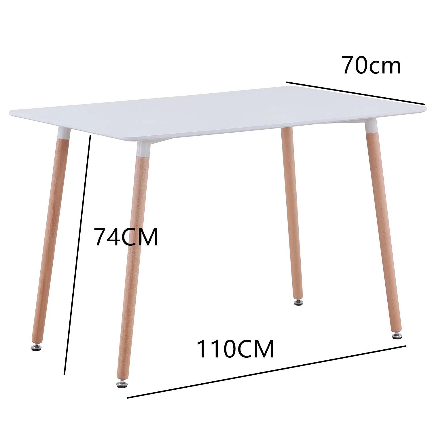 Rectangle Dining Table Set and 4Pcs Nordic Medieval Style Dining Chairs w/Wooden legs for Living Room Dining Room Kitchen White - Buy Cheaply Furniture