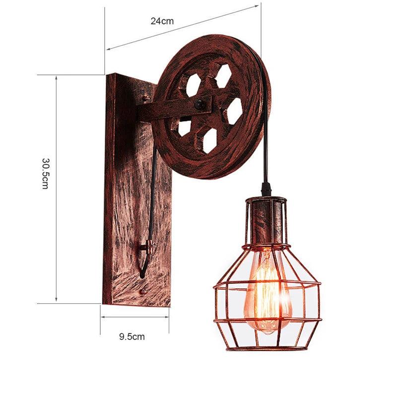 Vintage Wall+Lamps led lamp wall sconces Retro Wall Light fixtures Lifting Pulley bedroom lamp American Industrial mirror light - Buy Cheaply Furniture