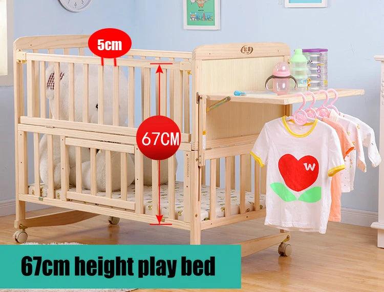 8 in1 Wood Baby Bed With Shelf extended Baby Crib - Buy Cheaply Furniture