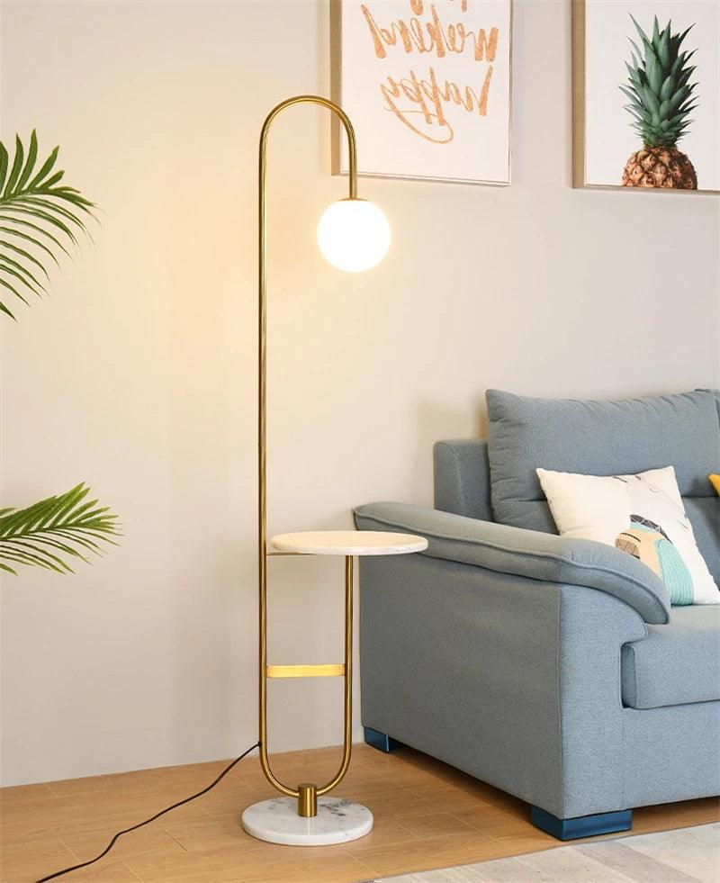 Modern Floor Lamp Nordic Standing Lamp with Round Table Art Deco Floor Lamps for Living Room LED Sofa Floor Lights for Tea Table - Buy Cheaply Furniture