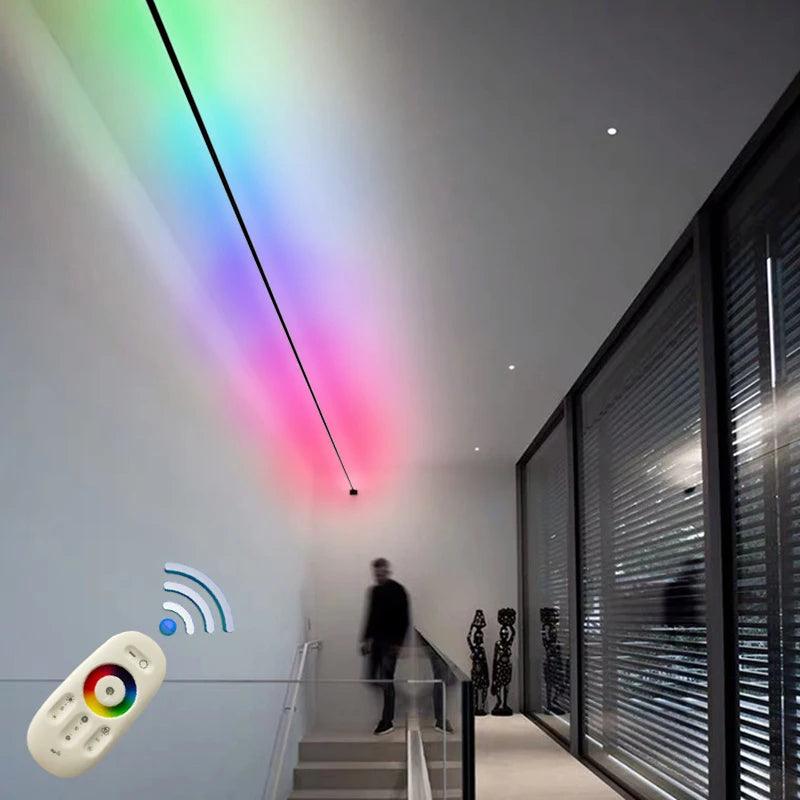 Modern LED RGB Colorful Ceiling Lights Skyline Linear Decor Wall Lamps Black White Long Strips Ceiling Sconces Bedroom Lights - Buy Cheaply Furniture