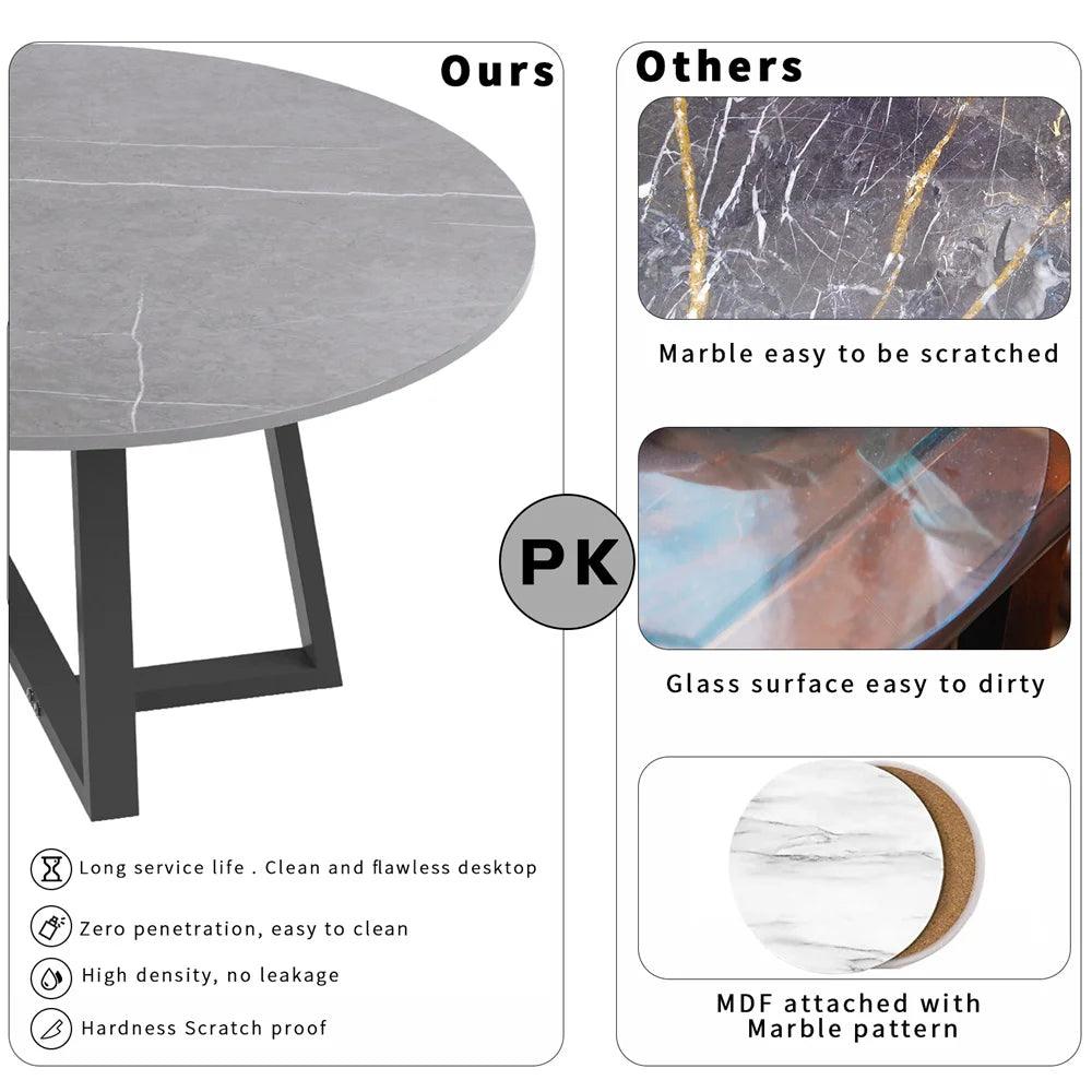 Round Modern Marble Nesting Coffee Set of 2, Stacking Living Room Accent Tables Furniture Sintered Stone Tabletop End Table - Buy Cheaply Furniture