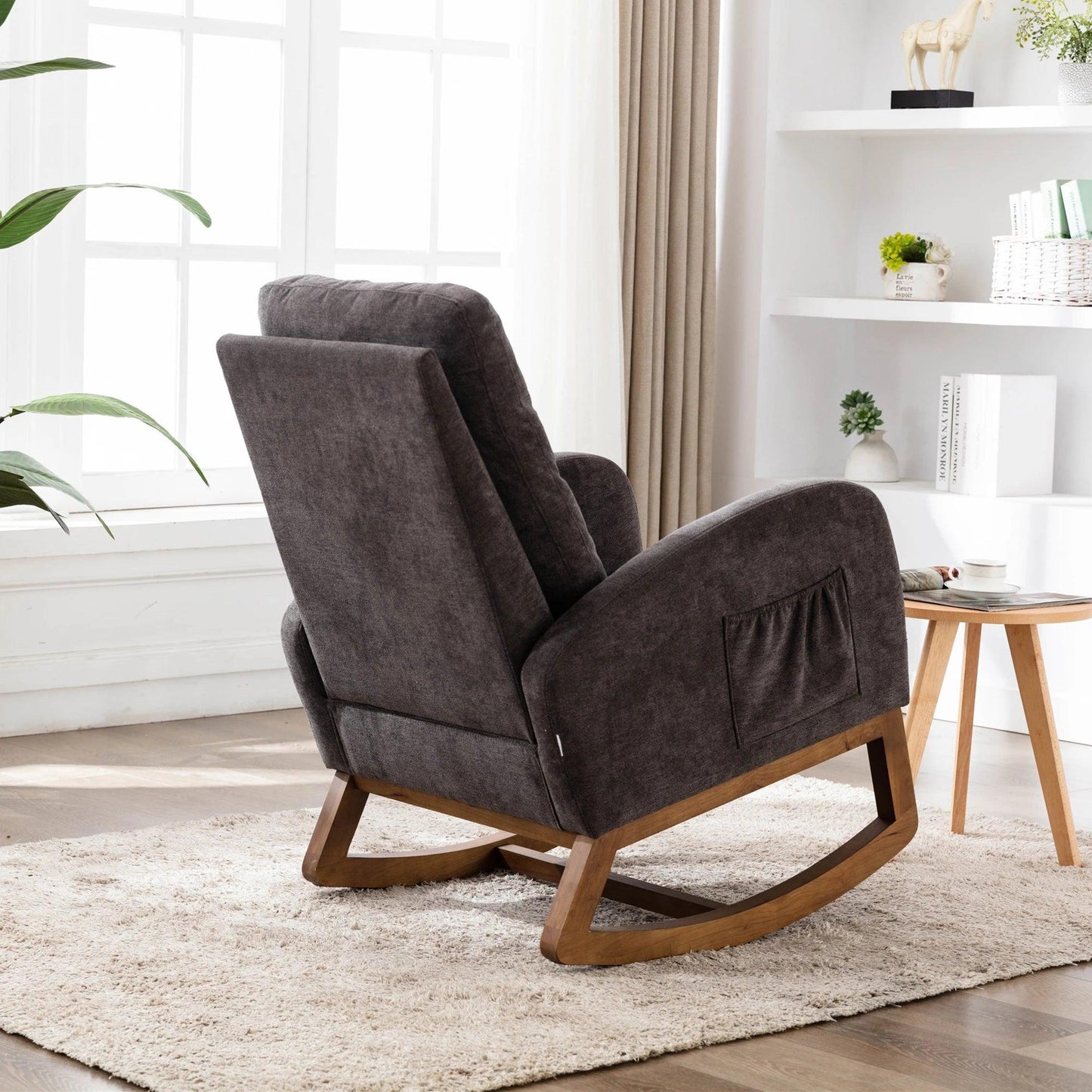 Soft rocking chair for the children's room, padded high back, accent sliding rocking chair for the living room. - Buy Cheaply Furniture