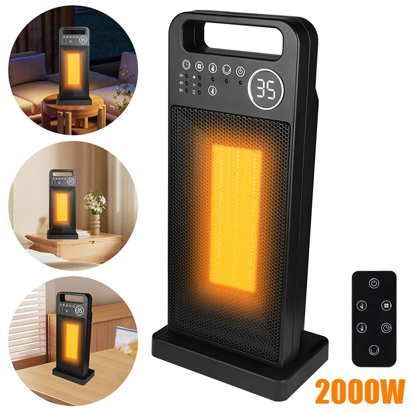 1500W/2000W Electric Heater with Remote Control Home Heating Fans 3 Gears 220V EU Plug Desk Heater PTC Ceramic Heater for Room - Buy Cheaply Furniture