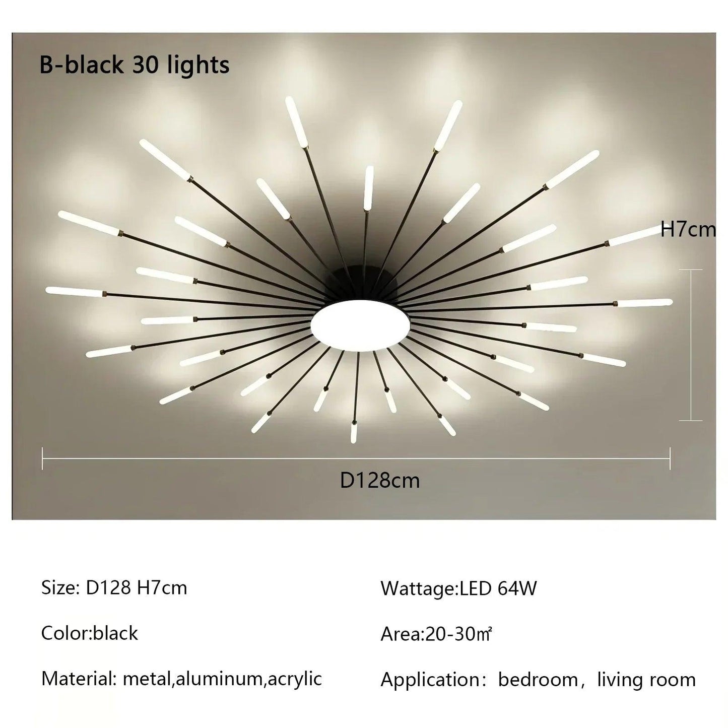 Modern Firework Led Chandeliers Lighting Lamp Home Decor Living Room Ceiling Lights Luminaria Bedroom Black Gold Spiral Lamparas - Buy Cheaply Furniture