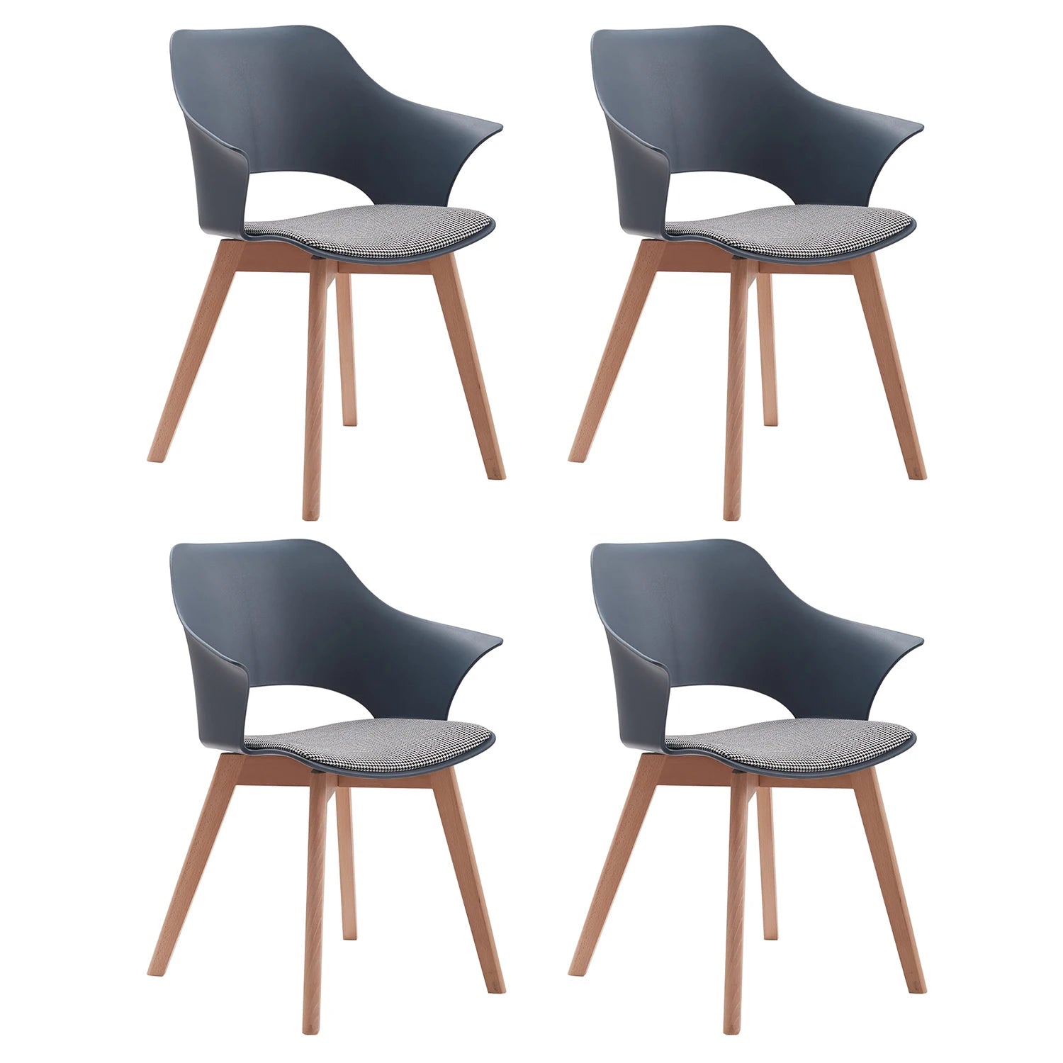 4Pcs Modern Dining Chair Luxury Chairs Inspired Solid Wood Padded Seat with Cushion Retro Style Kitchen Chair for Dining Room - Buy Cheaply Furniture