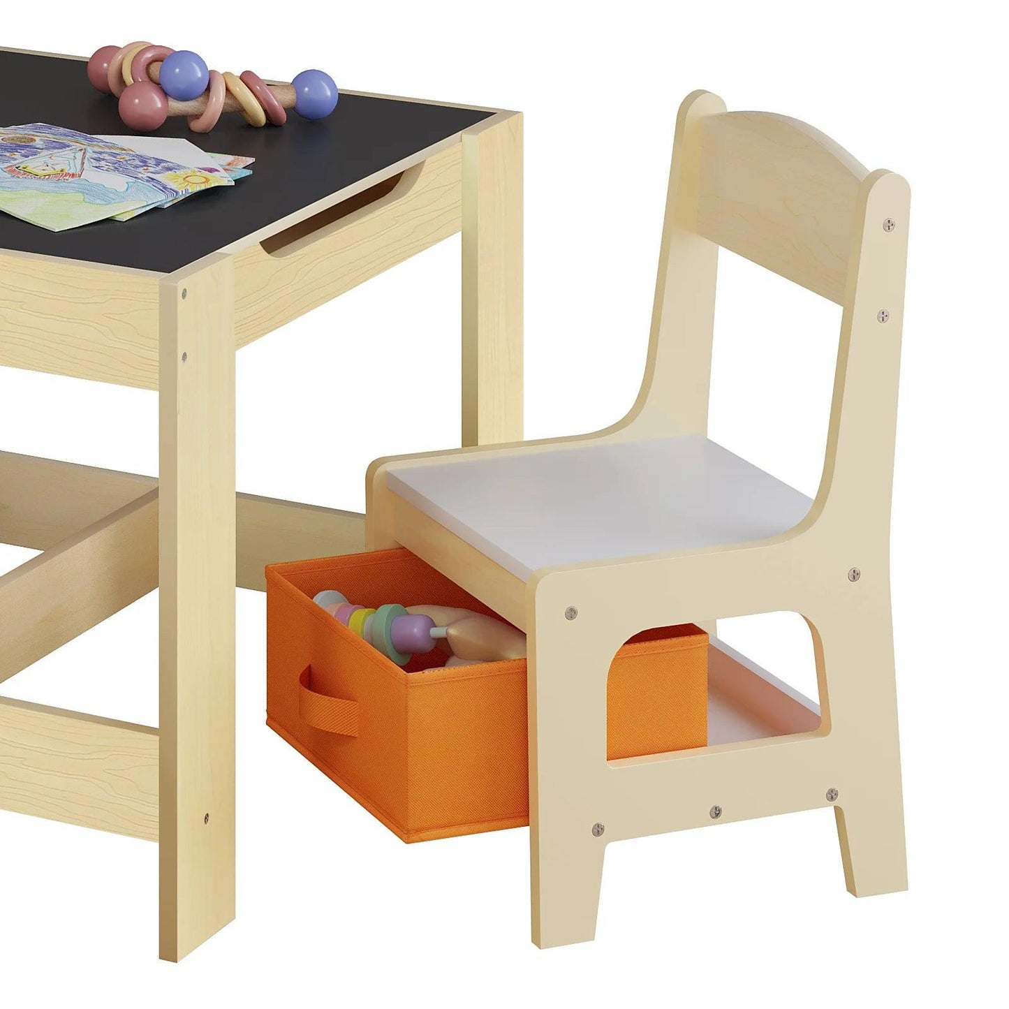 1PC Wooden Table with 2 Chairs Kids Children's Desk Stools Set for Preschoolers Boys Girls Activity Play Table Chairs - Buy Cheaply Furniture