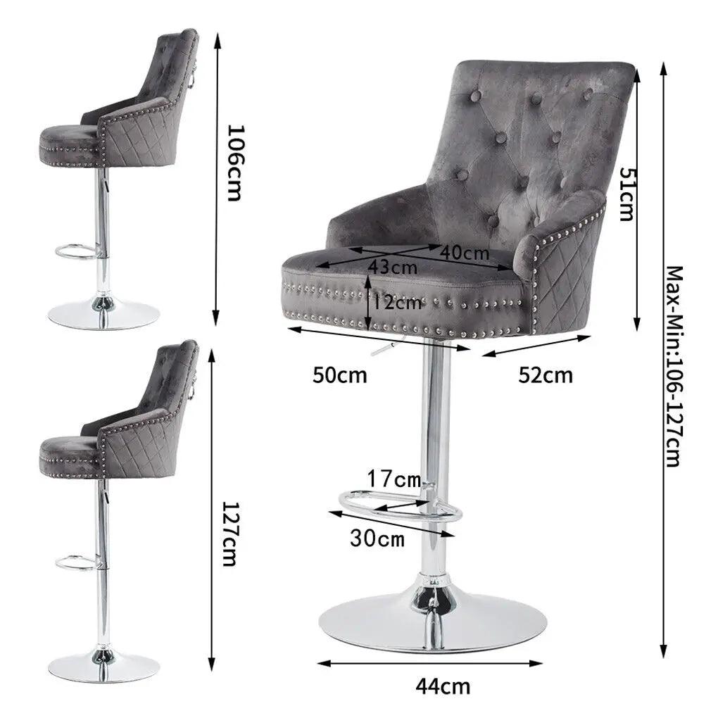 Luxury Bar Stool Dining Chairs Swivel Bar Stools Velvet Upholstered Lion Knocker for Home,Bar Table - Buy Cheaply Furniture