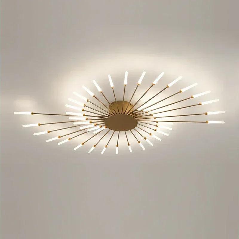 Modern Firework Led Chandeliers Lighting Lamp Home Decor Living Room Ceiling Lights Luminaria Bedroom Black Gold Spiral Lamparas - Buy Cheaply Furniture