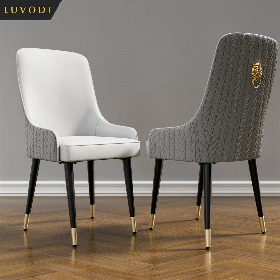 LUVODI Dining Chairs Set of 2 Luxury Microfiber Leather Leisure Chair with Lion Knocker Kitchen Table Chairs for Restaurant - Buy Cheaply Furniture