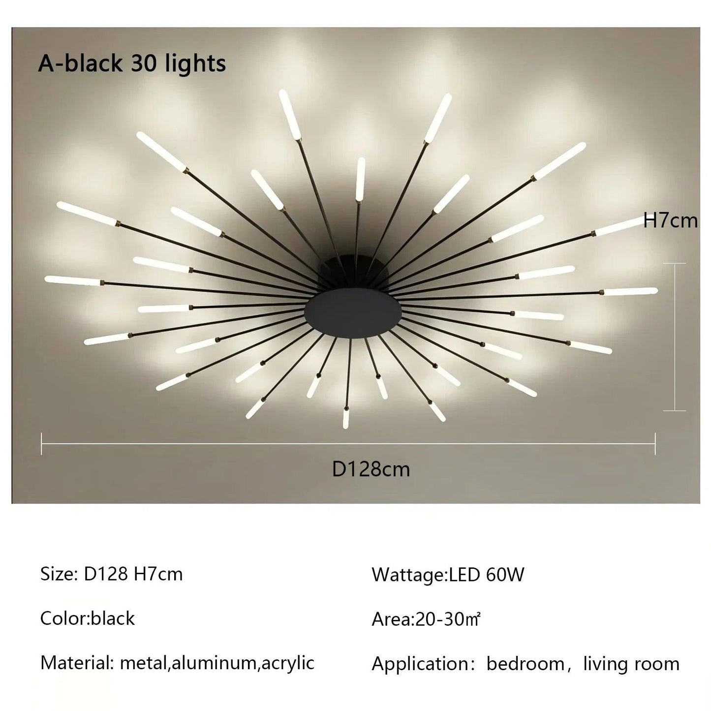 Modern Firework Led Chandeliers Lighting Lamp Home Decor Living Room Ceiling Lights Luminaria Bedroom Black Gold Spiral Lamparas - Buy Cheaply Furniture