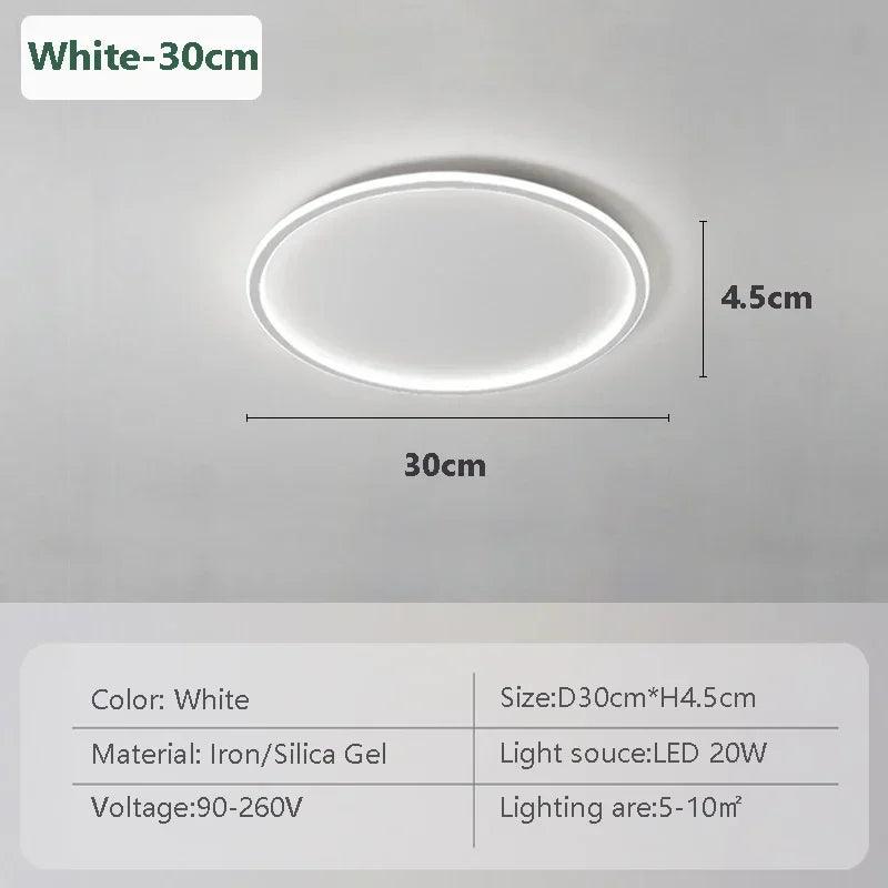 Household LED Ceiling Light 23/30/50/80CM Bedroom Living Room Study Room Super Slim Black White Gold Home Decor Lighting Fixture - Buy Cheaply Furniture