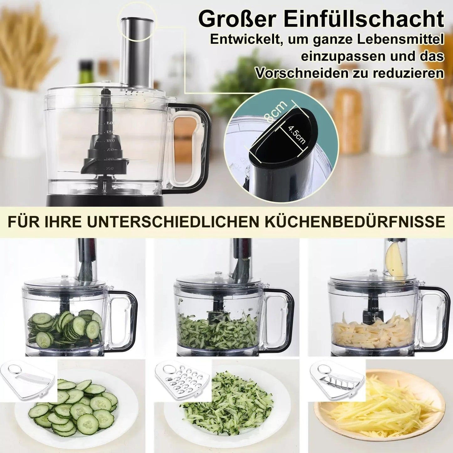 Topstrong 800W 8-in-1 Meat Grinder 3 speeds Kitchen Food Processor EUFP421 - Buy Cheaply Furniture