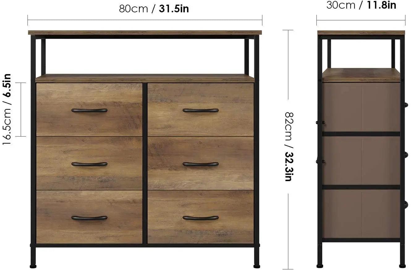 Dresser wardrobe storage S wardrobe with 6 Cloth Drawers with Handles Metal Rest for CHILDREN'S room Bedroom Hallway V - Buy Cheaply Furniture