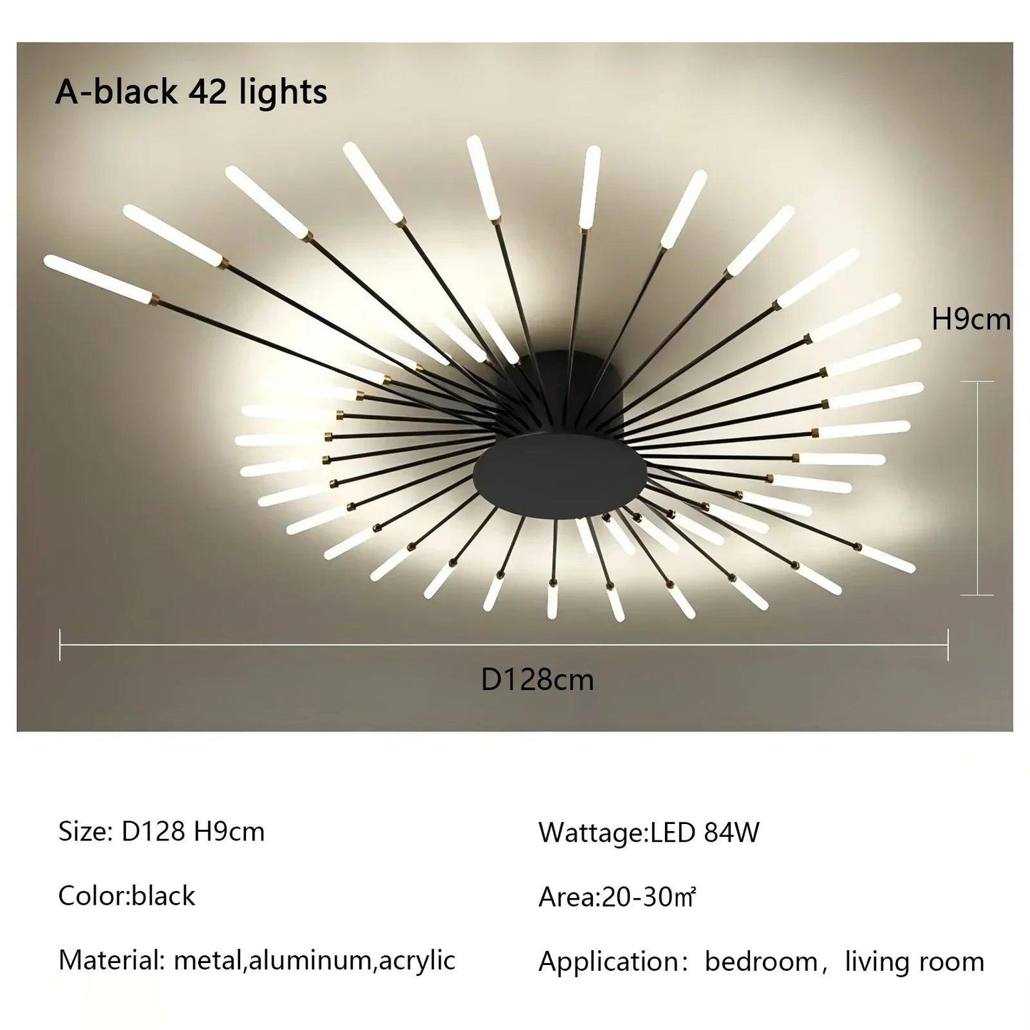 Modern Firework Led Chandeliers Lighting Lamp Home Decor Living Room Ceiling Lights Luminaria Bedroom Black Gold Spiral Lamparas - Buy Cheaply Furniture