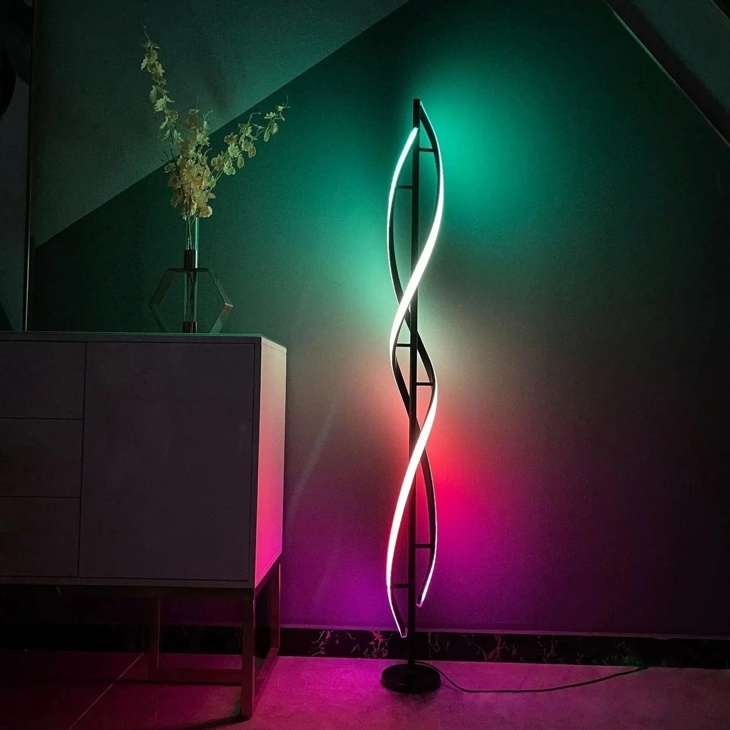 Nordic Postmodern LED Floor Lamp RGB Livingroom Bedroom Study Hotel Line Without Main Light Spiral Vertical Luxury Corner Lamps - Buy Cheaply Furniture