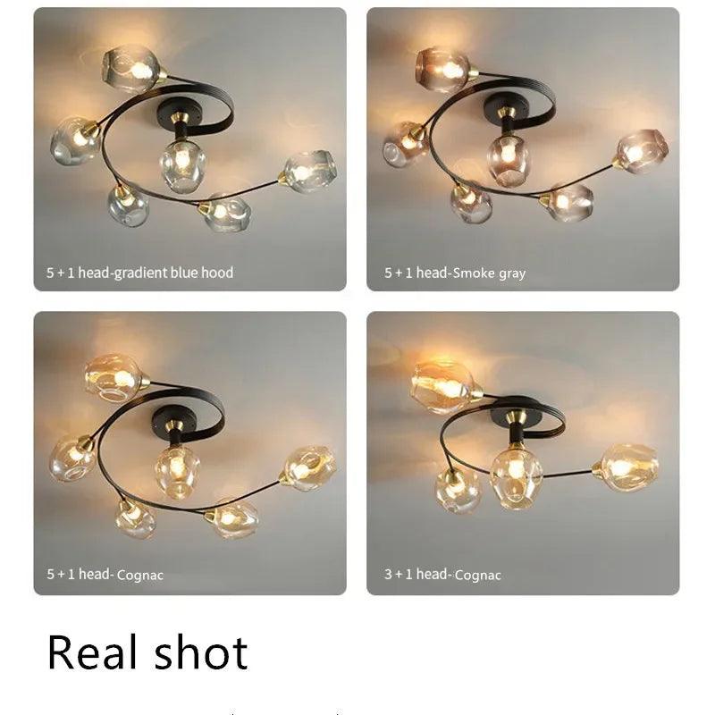 Nordic Minimalist LED Ceiling Light Modern Molecular Glass Lamp Living Room Dining Kitchen Bedroom Lighting Fixtures - Buy Cheaply Furniture