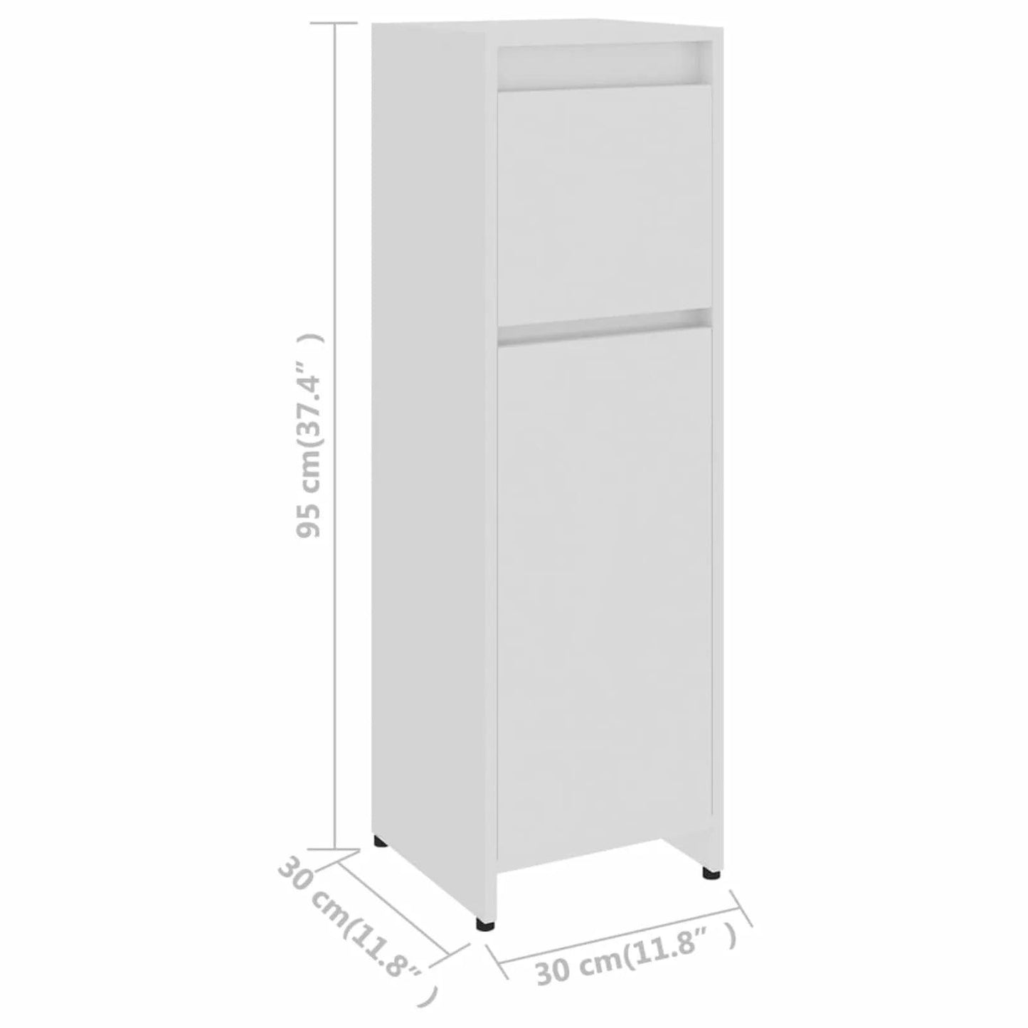 Bathroom Cabinet Slim Bathroom Organizers and Storage Cabinet with Doors for Home High Gloss White 30x30x95 cm Engineered Wood - Buy Cheaply Furniture