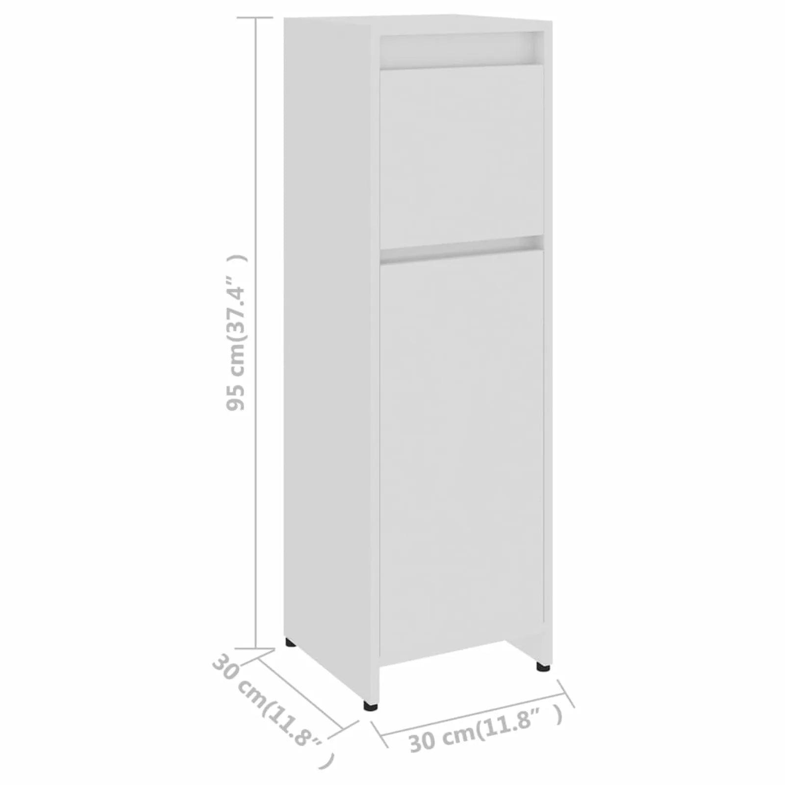 Bathroom Cabinet Slim Bathroom Organizers and Storage Cabinet with Doors for Home High Gloss White 30x30x95 cm Engineered Wood - Buy Cheaply Furniture