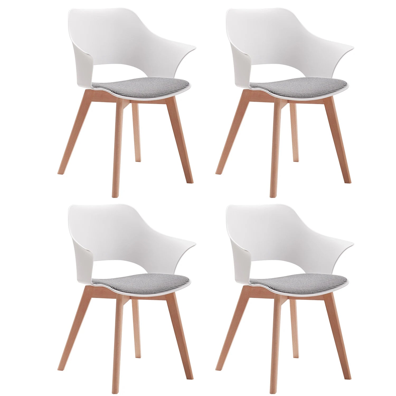 4Pcs Modern Dining Chair Luxury Chairs Inspired Solid Wood Padded Seat with Cushion Retro Style Kitchen Chair for Dining Room - Buy Cheaply Furniture