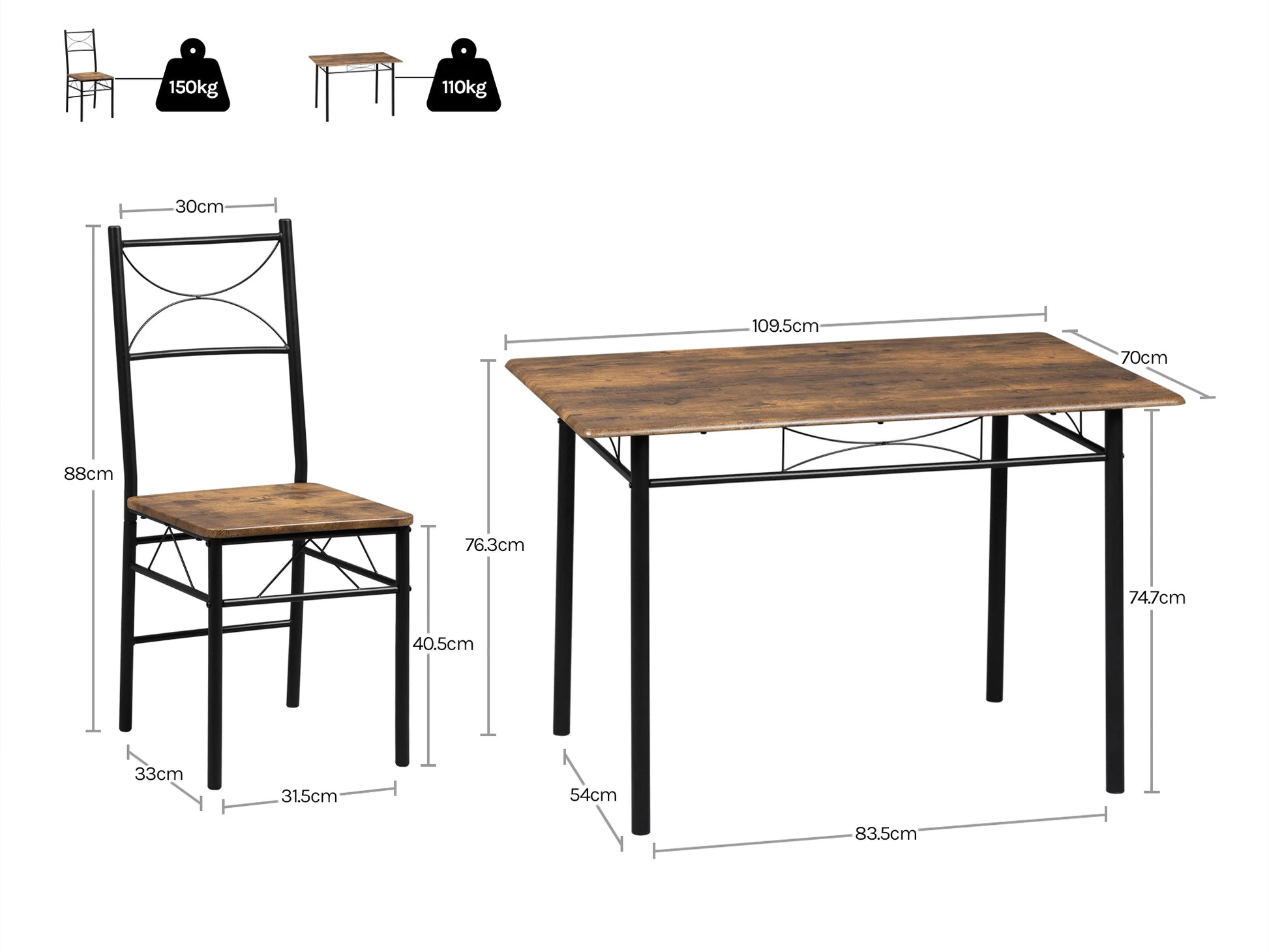 WOLTU Dining Table with 4 Chairs Dining Set for 4 Seat Metal Frame Kitchen Table Rectangular Dining Table Dining Room Furniture - Buy Cheaply Furniture