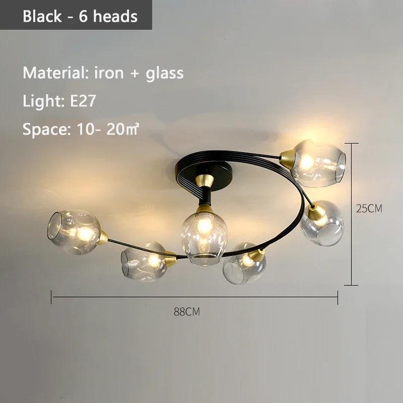 Nordic Minimalist LED Ceiling Light Modern Molecular Glass Lamp Living Room Dining Kitchen Bedroom Lighting Fixtures - Buy Cheaply Furniture