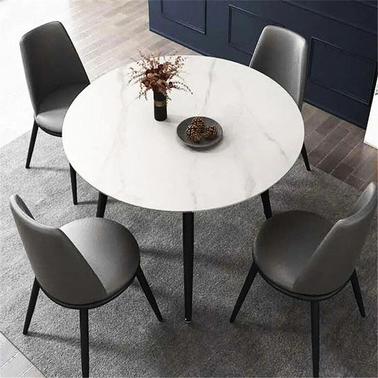 Modern Round Kitchen Dining Table Marble Top 80cm Diameter Linving Dining Room Restaurant Island Table for 4 Seat - Buy Cheaply Furniture