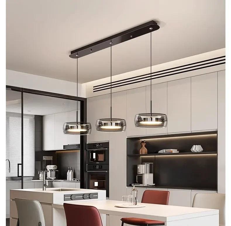 Modern & Minimalist Three-Head Glass Pendant Light for Dining Room Restaurant and Bar led lights lamp chandeliers - Buy Cheaply Furniture