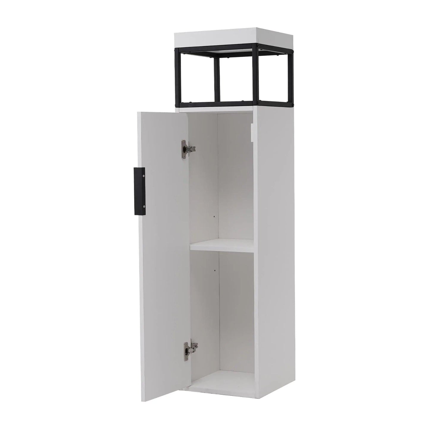 White Wall Mounting Bathroom Cabinet with Storage Compartments, Adjustable Shelves, 30 x 30 x 120 cm - Buy Cheaply Furniture