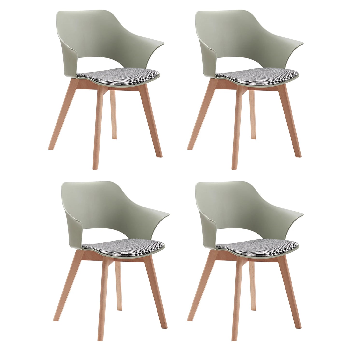 4Pcs Modern Dining Chair Luxury Chairs Inspired Solid Wood Padded Seat with Cushion Retro Style Kitchen Chair for Dining Room - Buy Cheaply Furniture