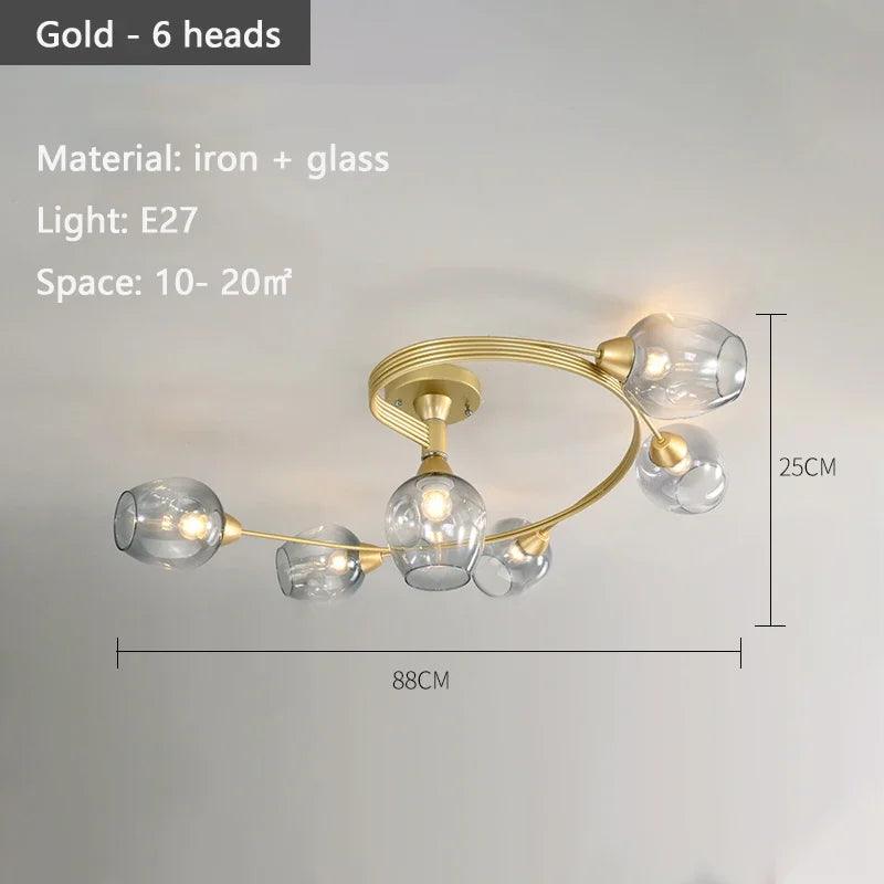 Nordic Minimalist LED Ceiling Light Modern Molecular Glass Lamp Living Room Dining Kitchen Bedroom Lighting Fixtures - Buy Cheaply Furniture