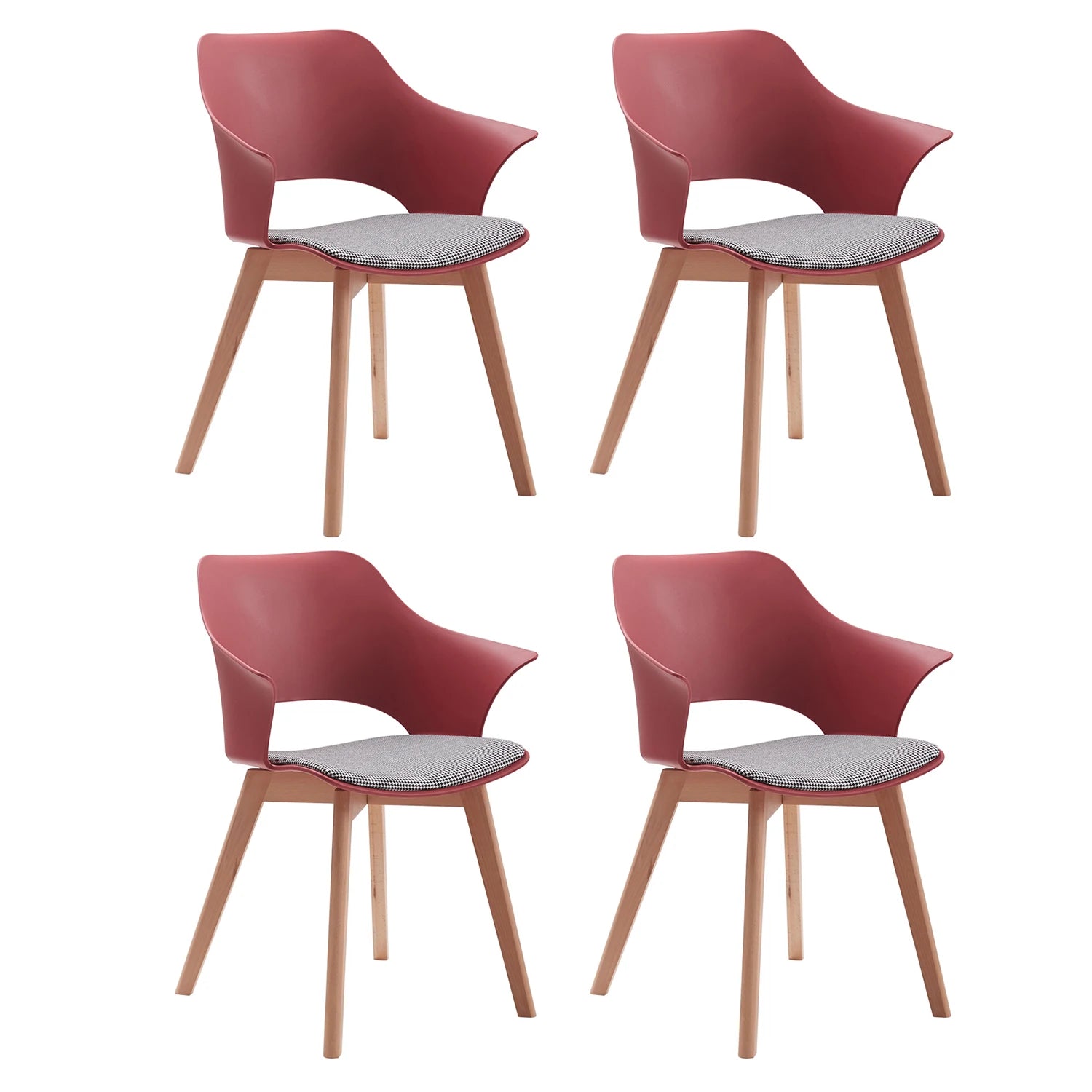 4Pcs Modern Dining Chair Luxury Chairs Inspired Solid Wood Padded Seat with Cushion Retro Style Kitchen Chair for Dining Room - Buy Cheaply Furniture