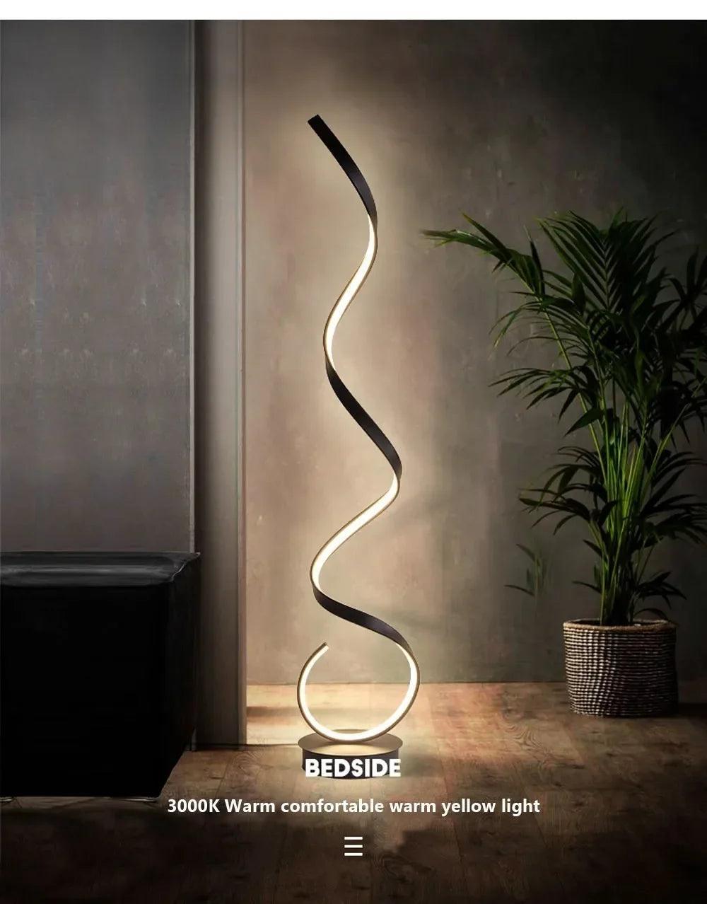 Modern LED Floor Lamp Line Spiral Light Dimmable For Living Room Bedroom Bedside Study Office Home Interior Decorative Lighting - Buy Cheaply Furniture