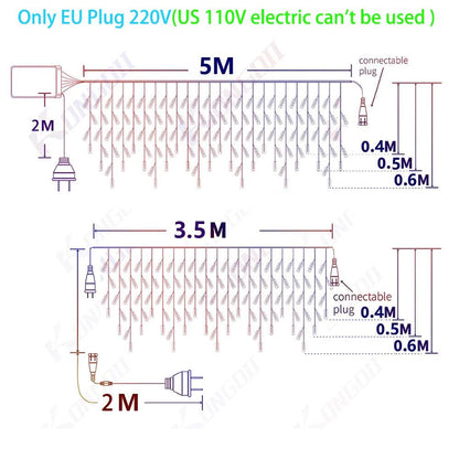 40M LED Icicle String Fairy Lights Christmas Curtain Garland Lights Remote Outdoor For New Year Wedding Street Holiday Decor - Buy Cheaply Furniture