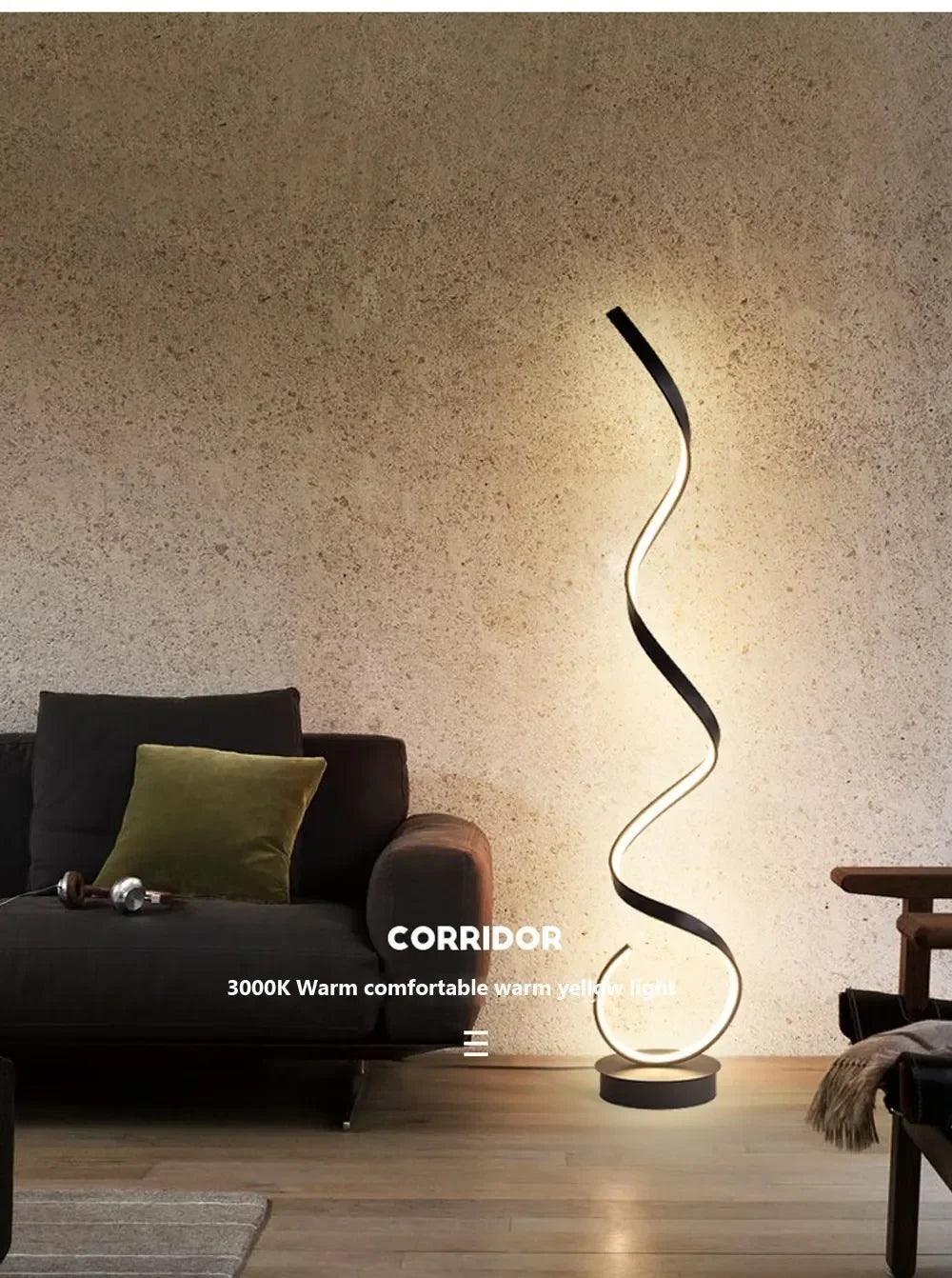 Modern LED Floor Lamp Line Spiral Light Dimmable For Living Room Bedroom Bedside Study Office Home Interior Decorative Lighting - Buy Cheaply Furniture