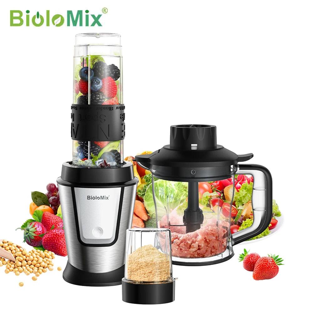 BioloMix 3-in-1 Multifunctional Food Processor 700W Portable Juicer Blender Personal Smoothie Mixer Food Chopper and Dry Grinder - Buy Cheaply Furniture