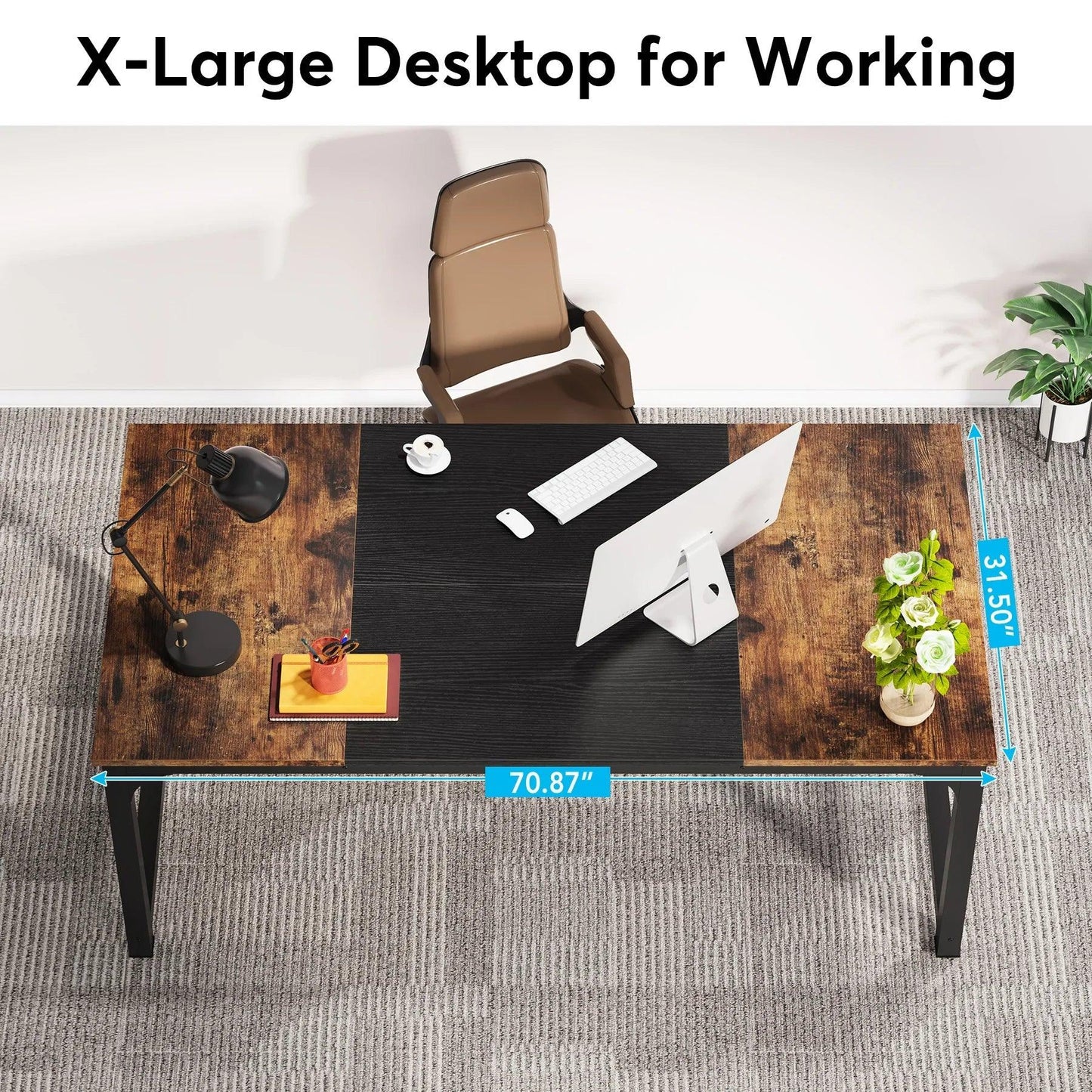 Tribesigns Modern Computer Desk Large Office Desk Computer Table Study Writing Desk Workstation for Home Office - Buy Cheaply Furniture