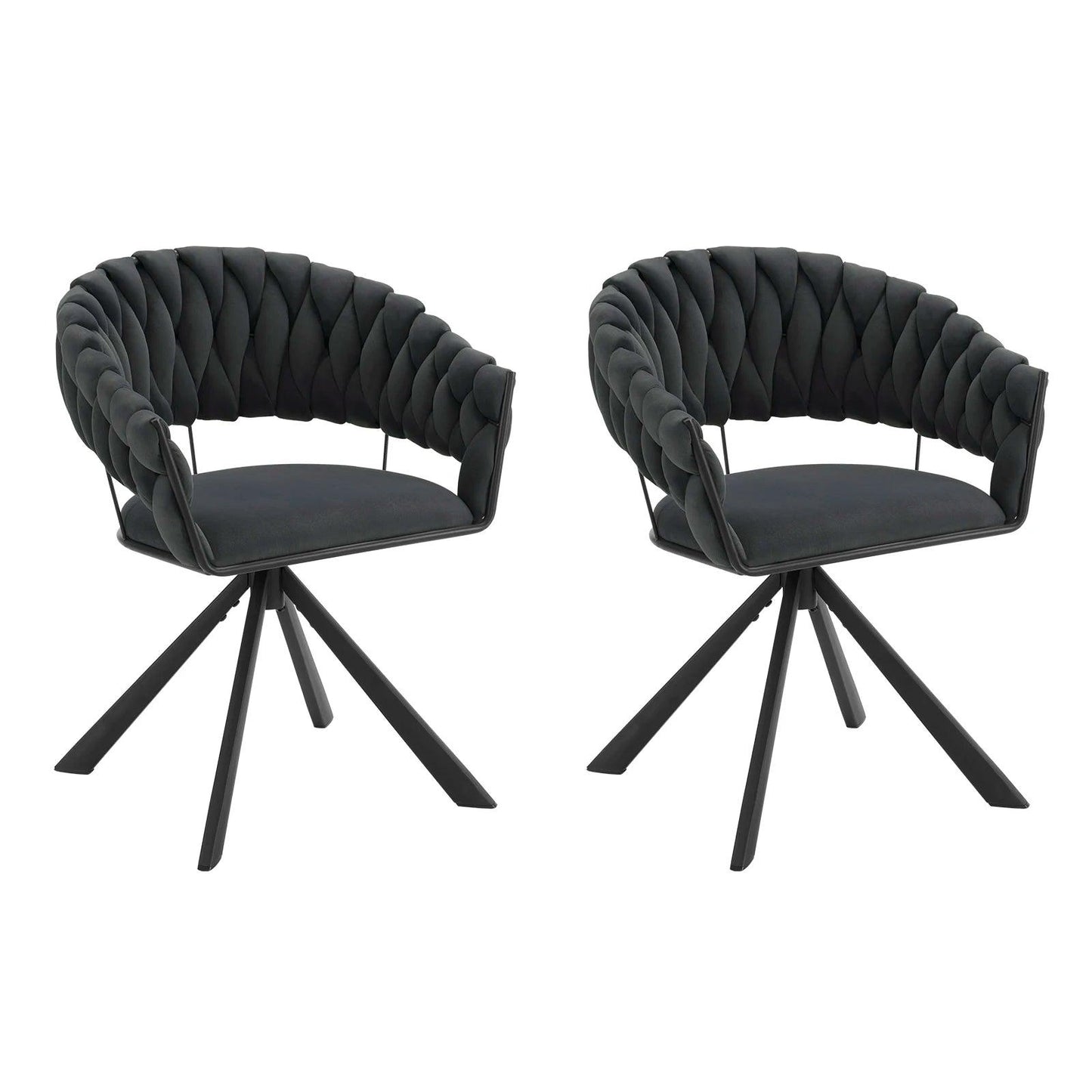 2pcs/set Swivel Dining Chairs Upholstered Padded Kitchen Chairs Modern Velvet Chair Armrest for Bedroom Living Room - Buy Cheaply Furniture