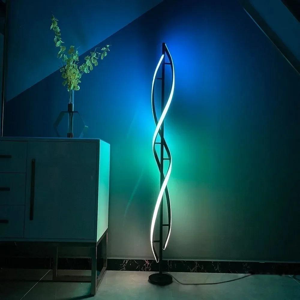 Nordic Postmodern LED Floor Lamp RGB Livingroom Bedroom Study Hotel Line Without Main Light Spiral Vertical Luxury Corner Lamps - Buy Cheaply Furniture